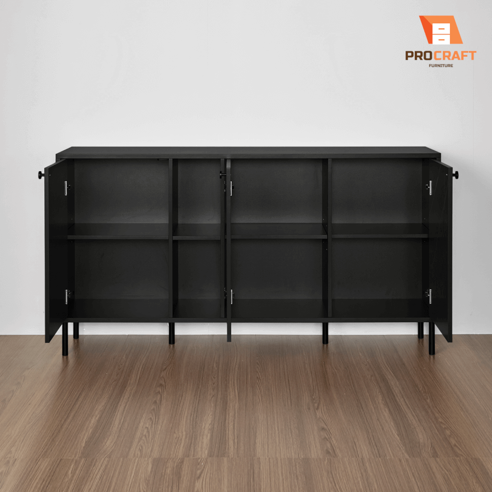 ตู้เก็บของ PROCRAFT รุ่น KAIN โมเดล C10 ขนาด 160*40*85 CM สีดำและลายหินดำ