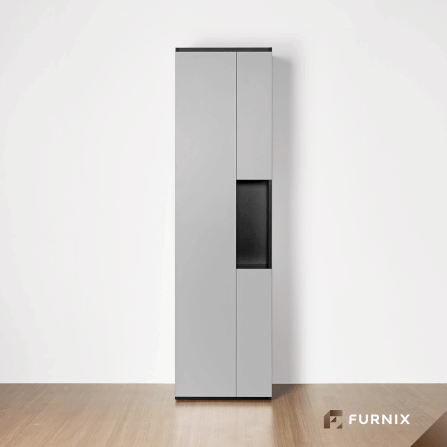 ตู้สูง FURNIX รุ่น VELOCE โมเดล A ขนาด 60*40*220 CM สีเทาและดำ_1