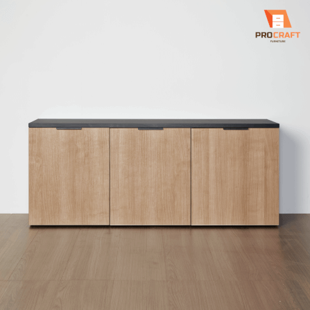 ตู้เก็บของ PROCRAFT รุ่น MASON โมเดล CO6 ขนาด 120*40*50 CM สีดำและลายไม้_1