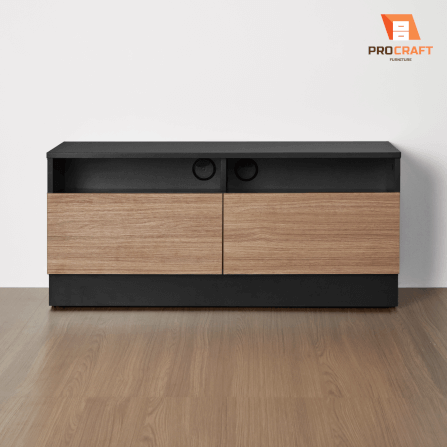 ตู้วางทีวี PROCRAFT รุ่น MASON โมเดล C09 ขนาด 100*40*45 CM สีดำและลายไม้_1