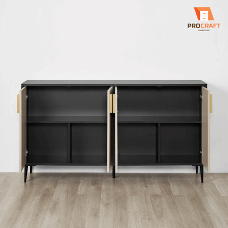 ตู้เก็บของ PROCRAFT รุ่น MONOLIT โมเดล C11 ขนาด 160*40*85 CM สีเบจและดำ_2