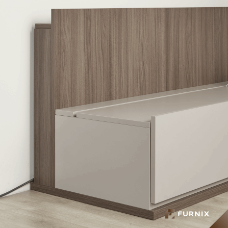 ตู้วางทีวี FURNIX รุ่น VELOCE ขนาด 300*52*60 CM สีเบจและไม้เข้ม_5