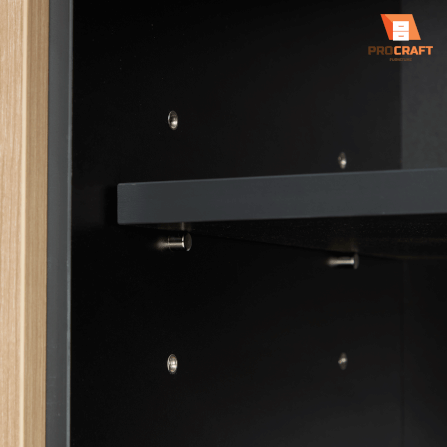 ตู้เก็บของ PROCRAFT รุ่น MASON โมเดล CO6 ขนาด 120*40*50 CM สีดำและลายไม้_6