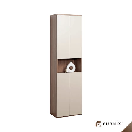 ตู้สูง FURNIX รุ่น VELOCE โมเดล B ขนาด 75*40*220 CM สีเบจและไม้เข้ม_7