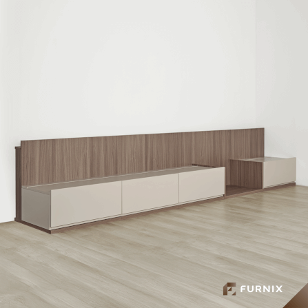 ตู้วางทีวี FURNIX รุ่น VELOCE ขนาด 300*52*60 CM สีเบจและไม้เข้ม_7