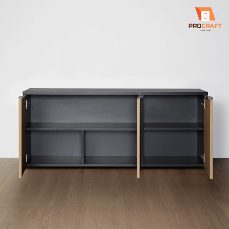 ตู้เก็บของ PROCRAFT รุ่น MASON โมเดล CO6 ขนาด 120*40*50 CM สีดำและลายไม้_8