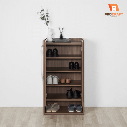 ตู้รองเท้า PROCRAFT รุ่น TOKI โมเดล C20 ขนาด 60*35*110 CM สีไม้เข้ม_7