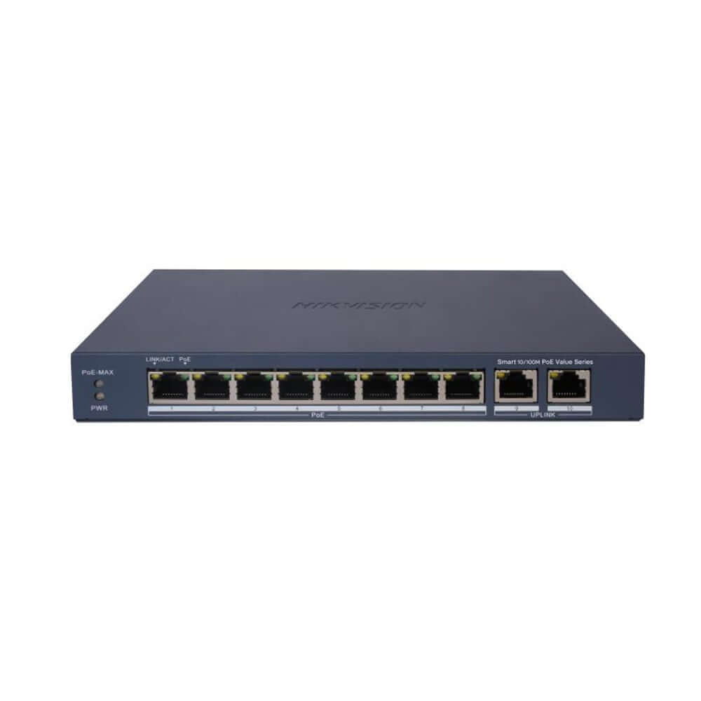 สวิตช์พีโออี HIKVISION รุ่น DS-3E1310P-EI/M | สวิตช์ POE อัจฉริยะ 8 พอร์ต FAST ETHERNET