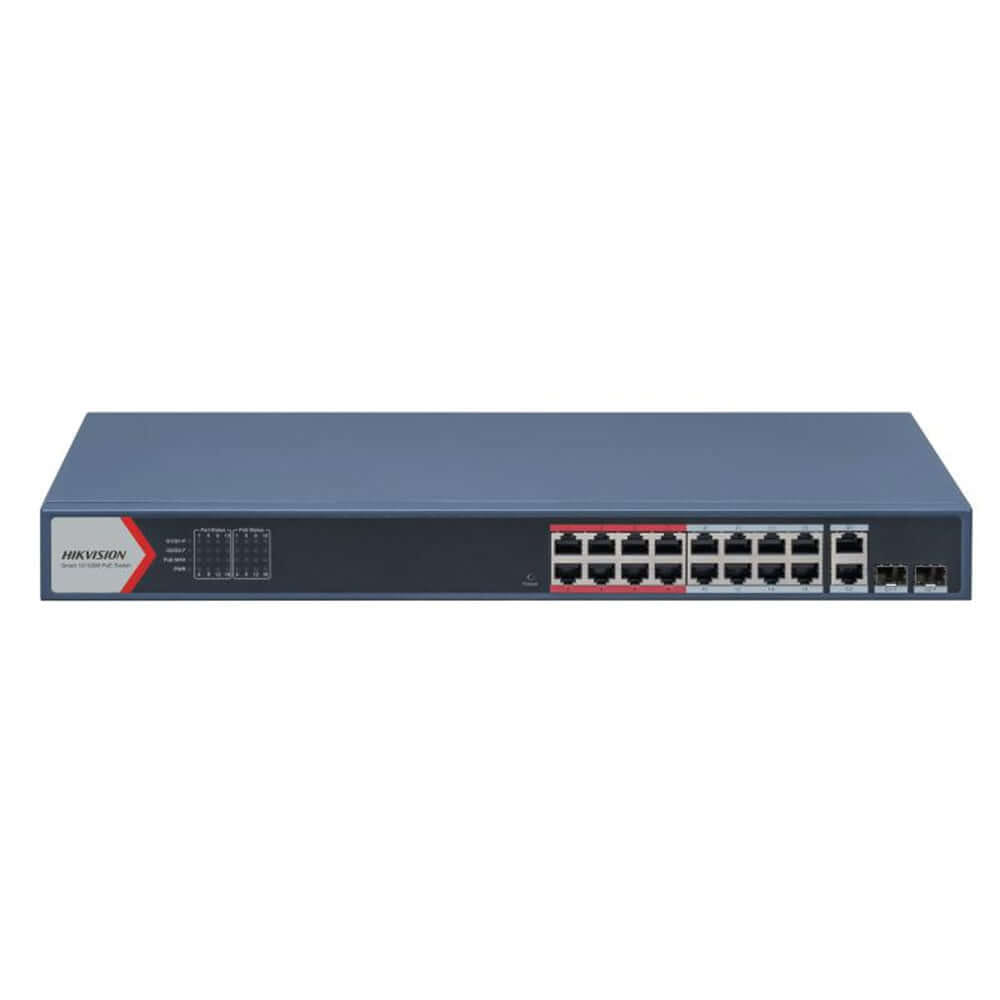 สวิตช์พีโออี HIKVISION รุ่น DS-3E1318P-EI | สวิตช์ POE 16 พอร์ต FAST ETHERNET SMART