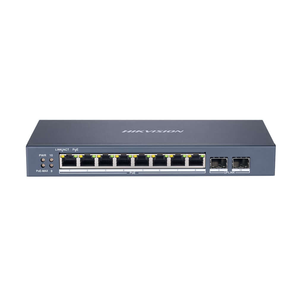 สวิตช์พีโออี HIKVISION รุ่น DS-3E1510P-SI | สวิตช์ POE อัจฉริยะ 8 พอร์ต ความเร็ว GIGABIT