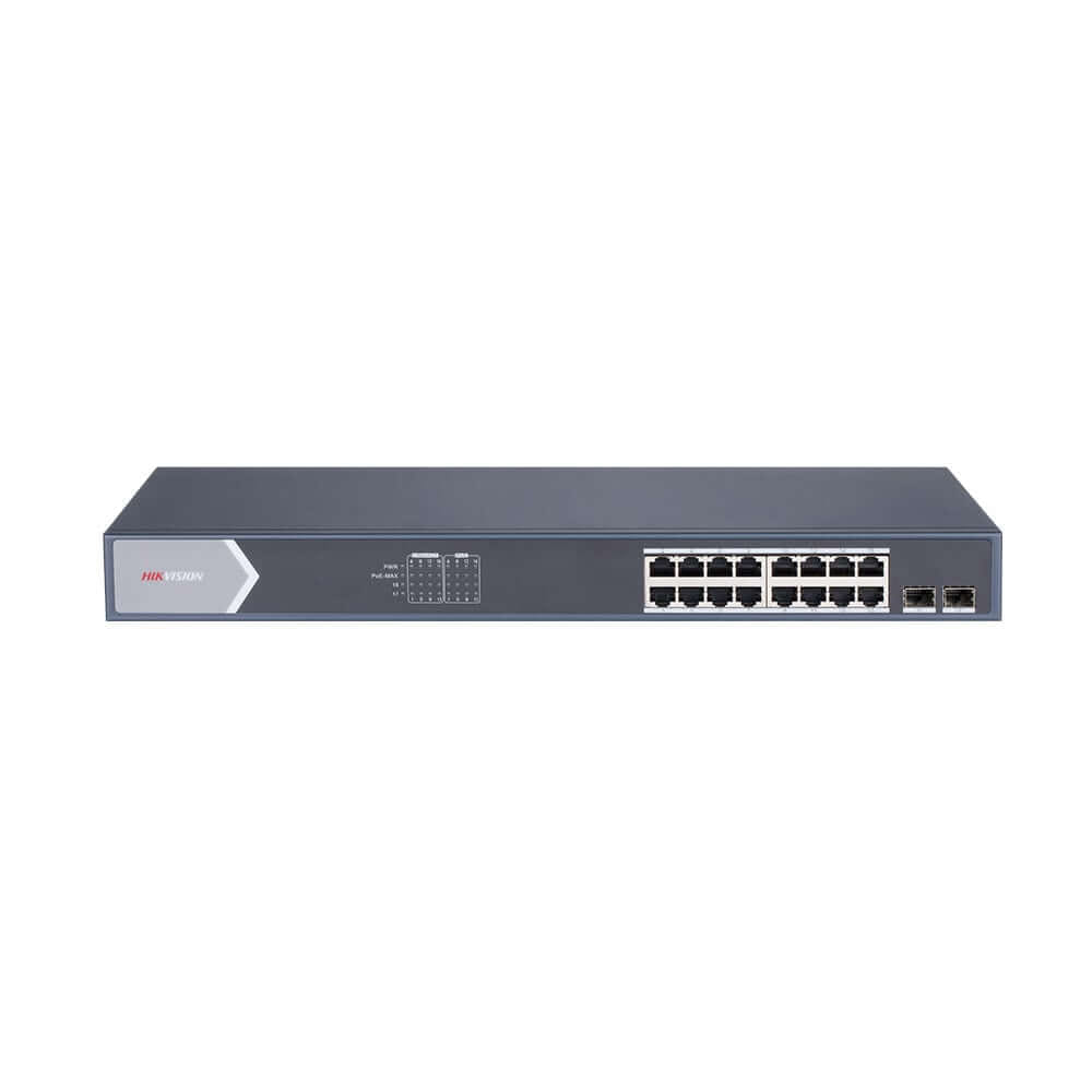 สวิตช์พีโออี HIKVISION รุ่น DS-3E1518P-SI | สวิตช์ POE 16 พอร์ต GIGABIT SMART_0