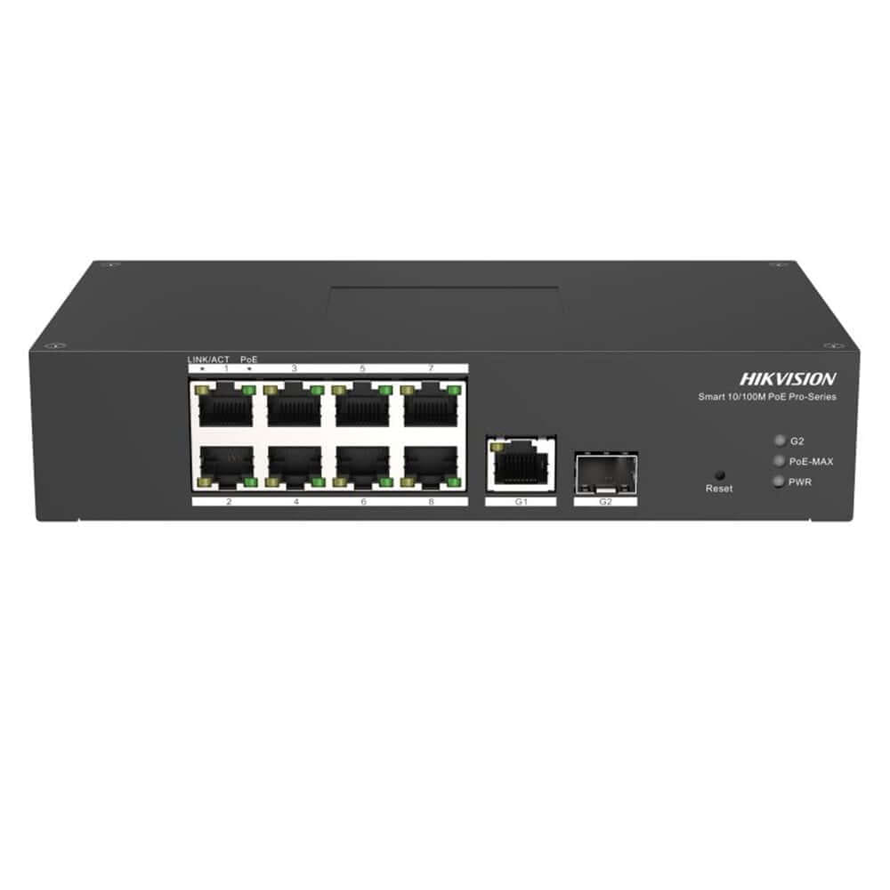 สวิตช์ HIKVISION รุ่น DS-3T1310P-SI/HS | สวิตช์ POE 8 พอร์ต FAST ETHERNET SMART สำหรับงานอุตสาหกรรม_0