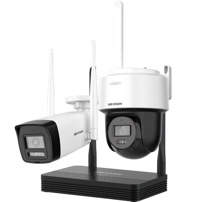 ชุดกล้องวงจรปิด HIKVISION ระบบ WI-FI รุ่น NKS424W03H กล้องทรงกระบอก 1 ตัวและกล้อง PT ทรงโดมหมุนได้ความละเอียด 4MP_0
