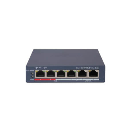 สวิตช์พีโออี HIKVISION รุ่น DS-3E1106P-EI/M | สวิตช์ POE อัจฉริยะ 4 พอร์ต FAST ETHERNET_0
