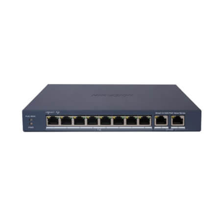 สวิตช์พีโออี HIKVISION รุ่น DS-3E1310P-EI/M | สวิตช์ POE อัจฉริยะ 8 พอร์ต FAST ETHERNET_0