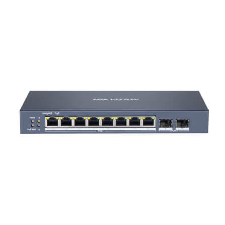 สวิตช์พีโออี HIKVISION รุ่น DS-3E1510P-SI | สวิตช์ POE อัจฉริยะ 8 พอร์ต ความเร็ว GIGABIT_0