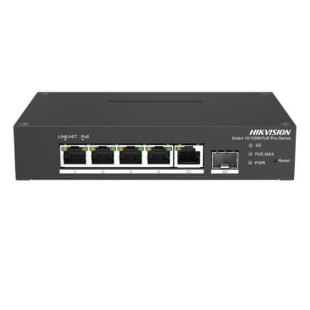 สวิตช์พีโออี HIKVISION รุ่น DS-3T1306P-SI/HS | สวิตช์ POE 4 พอร์ต FAST ETHERNET SMART สำหรับงานอุตสาหกรรม_0
