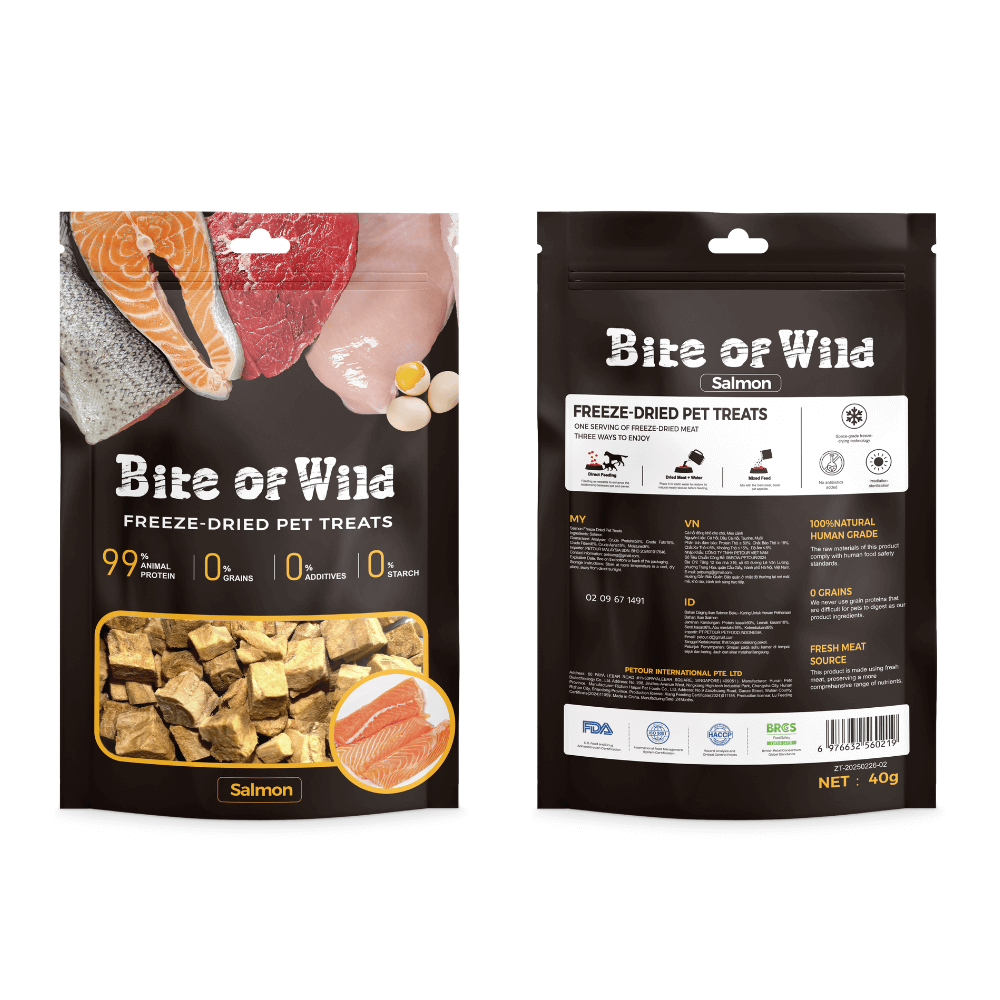 ขนมฟรีซดราย BITE OF WILD รสปลาแซลมอน ขนาด 40 กรัม
