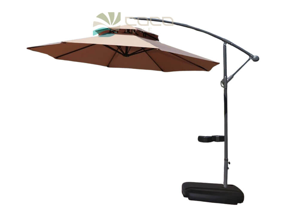 ร่มสนาม COCOLUXE SUNSHADE SIDE 270 2 LAYER KHAKI + WATER BASE