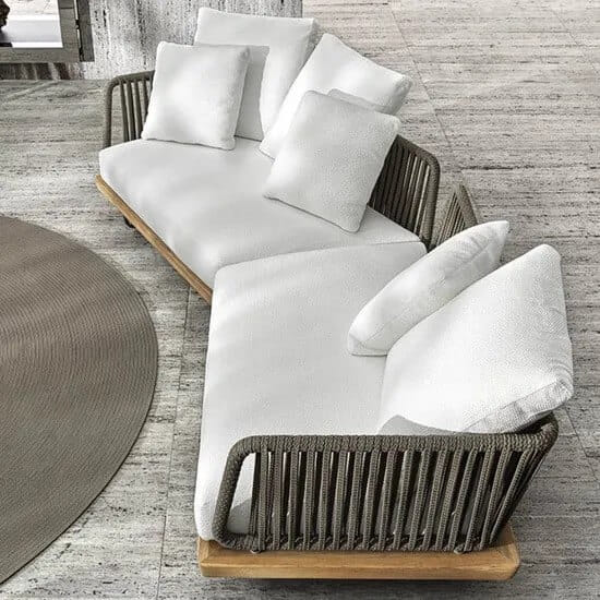 โซฟาสนาม 3 ที่นั่ง COCOLUXE NATURELINE ขนาด 200×80×80 ซม. สีน้ำตาล เบาะผ้าสีเทา_1