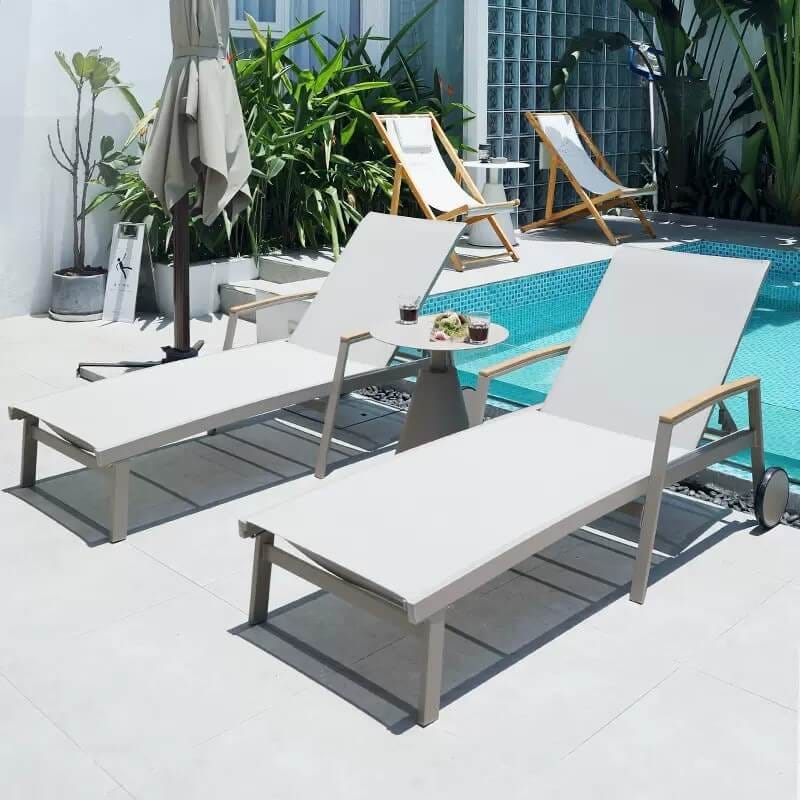 เตียงริมสระผ้าตาข่าย COCOLUXE AQUA SAND มีล้อลาก