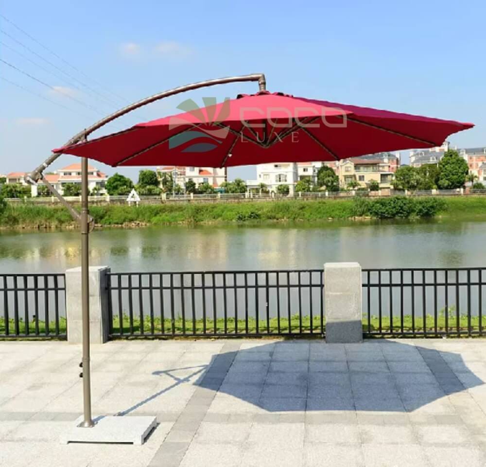 ร่มสนาม 2 ชั้น COCOLUXE SUNSHADE SIDE 270ซม. สีแดง+ฐานหินอ่อน_2