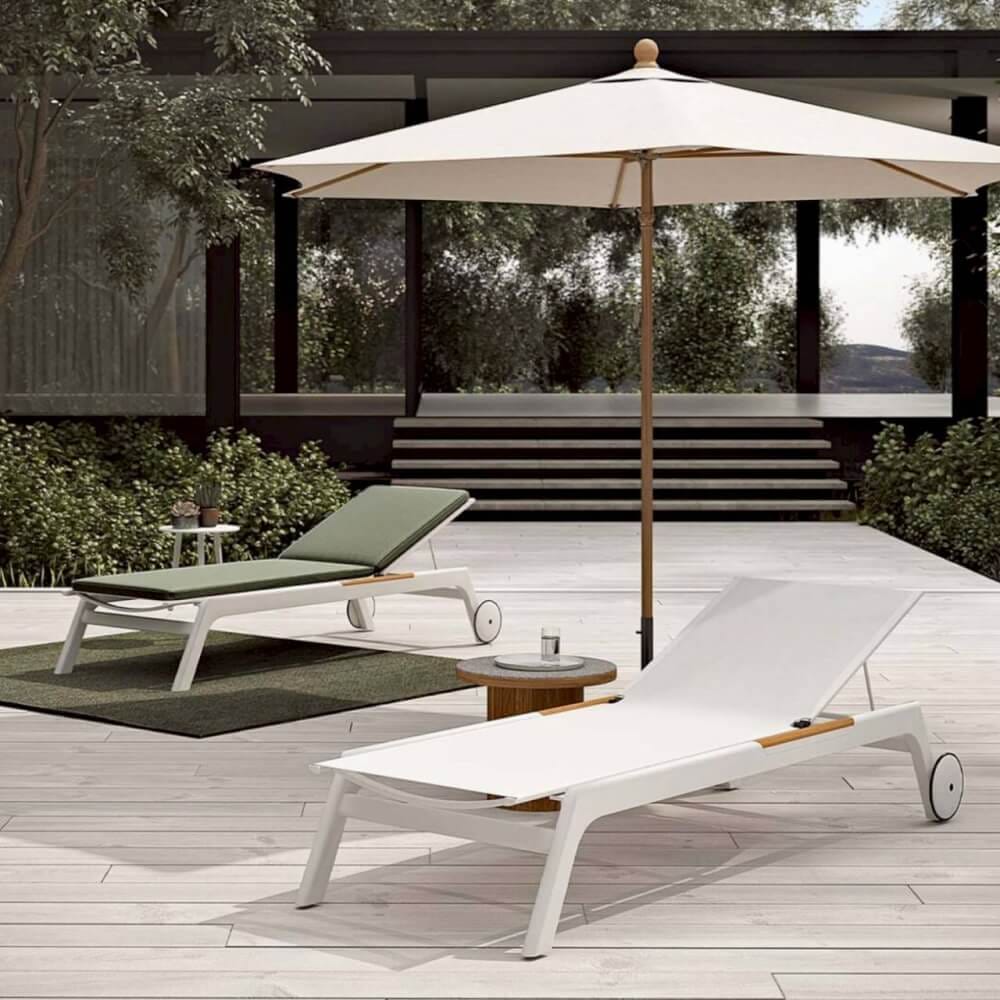 เตียงริมสระผ้าตาข่าย COCOLUXE รุ่น AQUA LUNO มีล้อลาก ขาว-เขียว_2