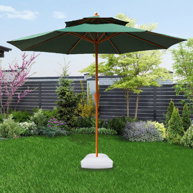 ร่มสนาม 2 ชั้น COCOLUXE SUNSHADE 270ซม. สีเขียว+ฐานหินอ่อน_3