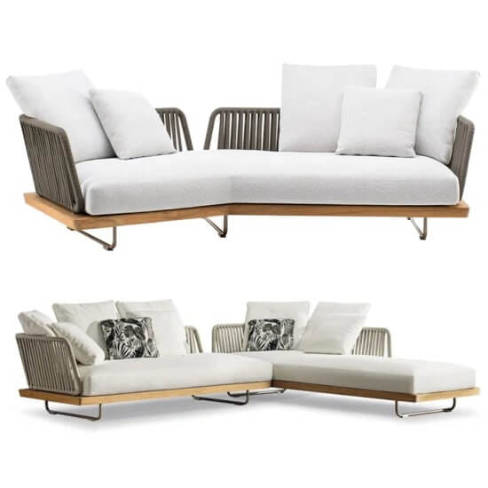โซฟาสนาม 3 ที่นั่ง COCOLUXE NATURELINE ขนาด 200×80×80 ซม. สีน้ำตาล เบาะผ้าสีเทา_4