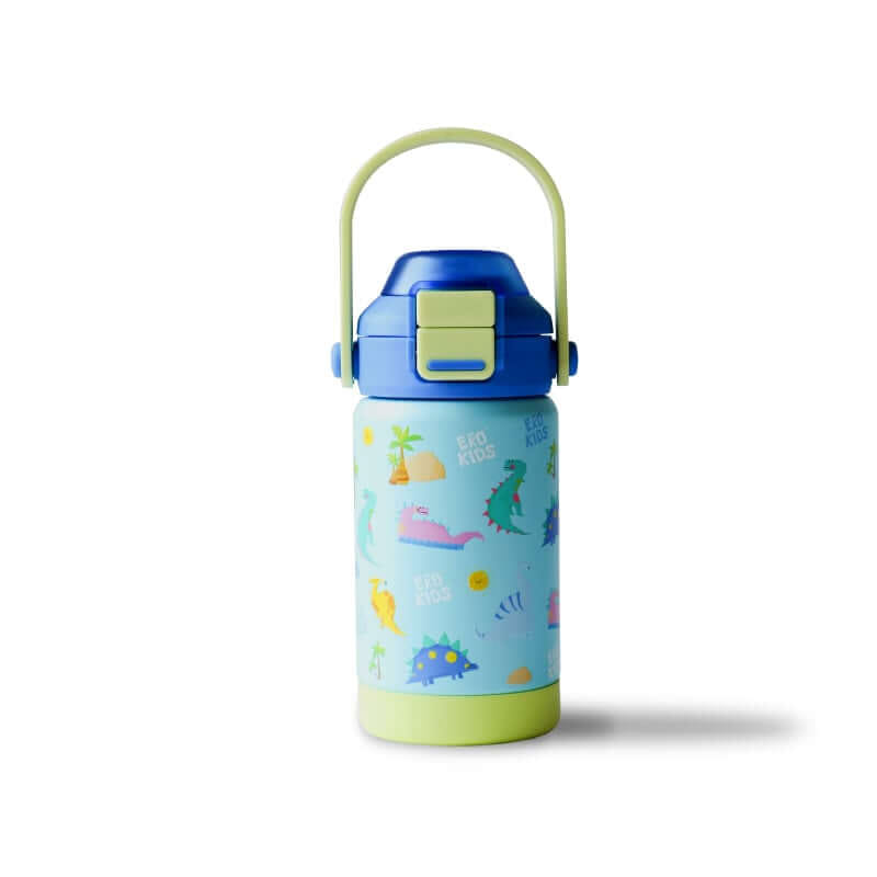 ขวดน้ำเก็บความเย็น เคลือบเซรามิก EKOKIDS ขนาด 360 มล (SKY BLUE-DINOSAUR)
