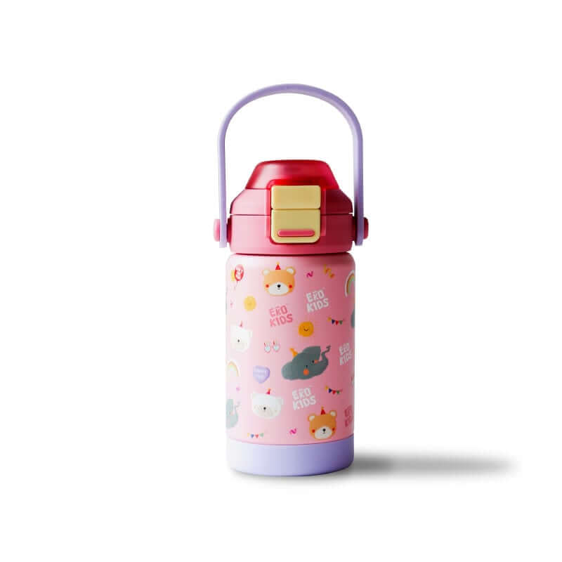 ขวดน้ำเก็บความเย็น เคลือบเซรามิก EKOKIDS ขนาด 360 มล (ANIMAL PINK)
