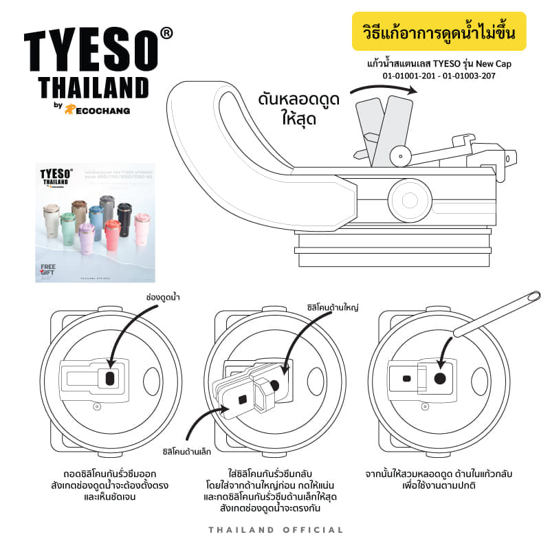 แก้วเก็บความเย็น TYESO รุ่น NEW CAP 900 มล (DARK PINK)
