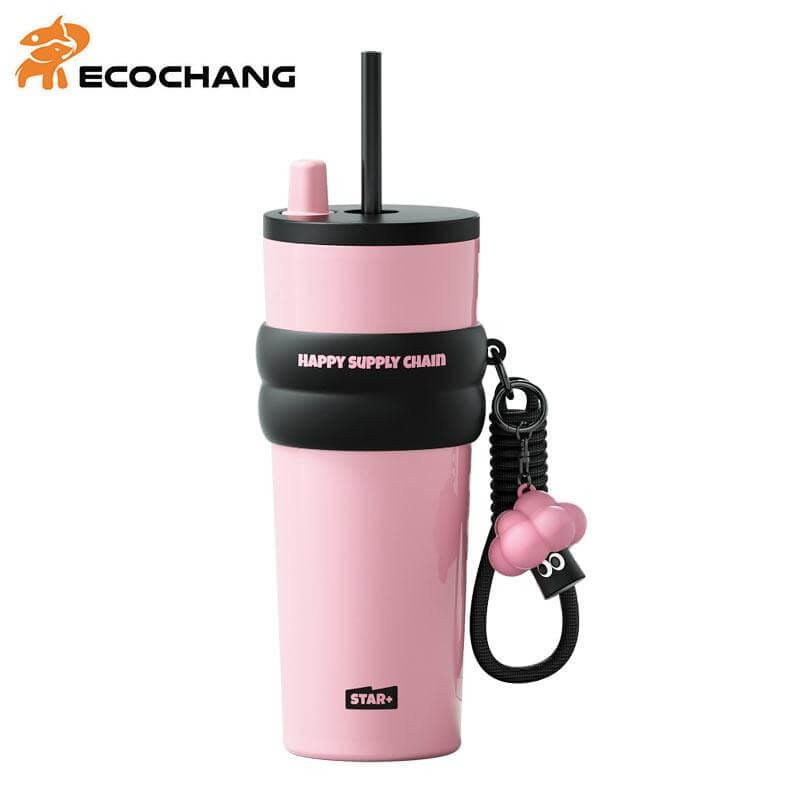 แก้วเก็บความเย็น STAR+  รุ่น เคลือบเซรามิก ขนาด 710 มล. (PINK BLACK)