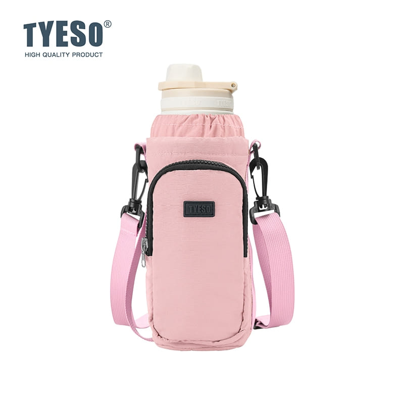 กระเป๋าใส่ขวดน้ำพกพา กันน้ำ TYESO ขนาด L 10.5X28 ซม. สีชมพู