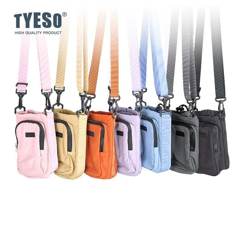 กระเป๋าใส่ขวดน้ำพกพา กันน้ำ TYESO ขนาด L 10.5X28 ซม. สีชมพู