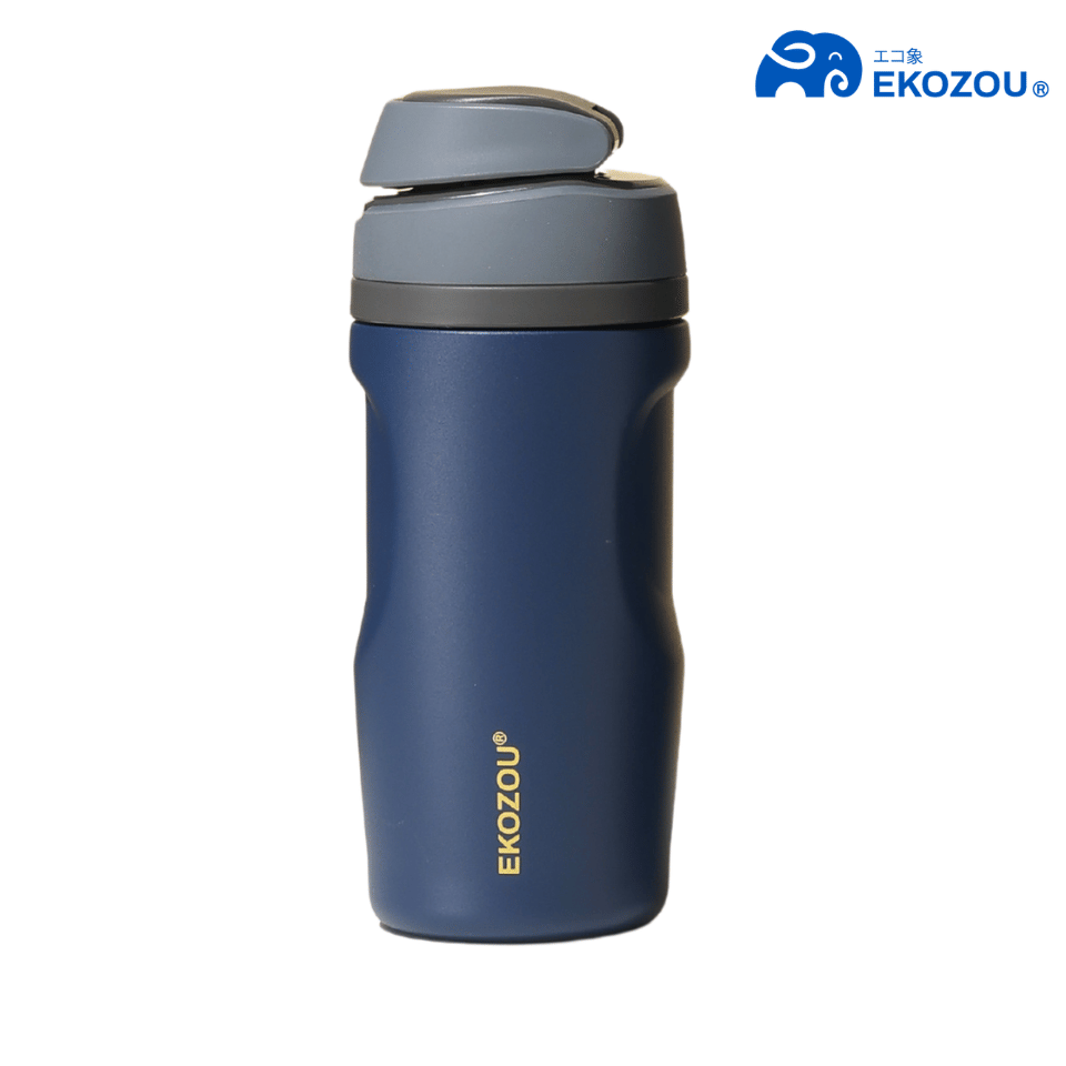 ขวดน้ำเก็บความเย็น เคลือบเซรามิก EKOZOU รุ่น EKO POPSIP &ndash; STEALTH SERIES 480 มล (NAVY OPS BLUE)