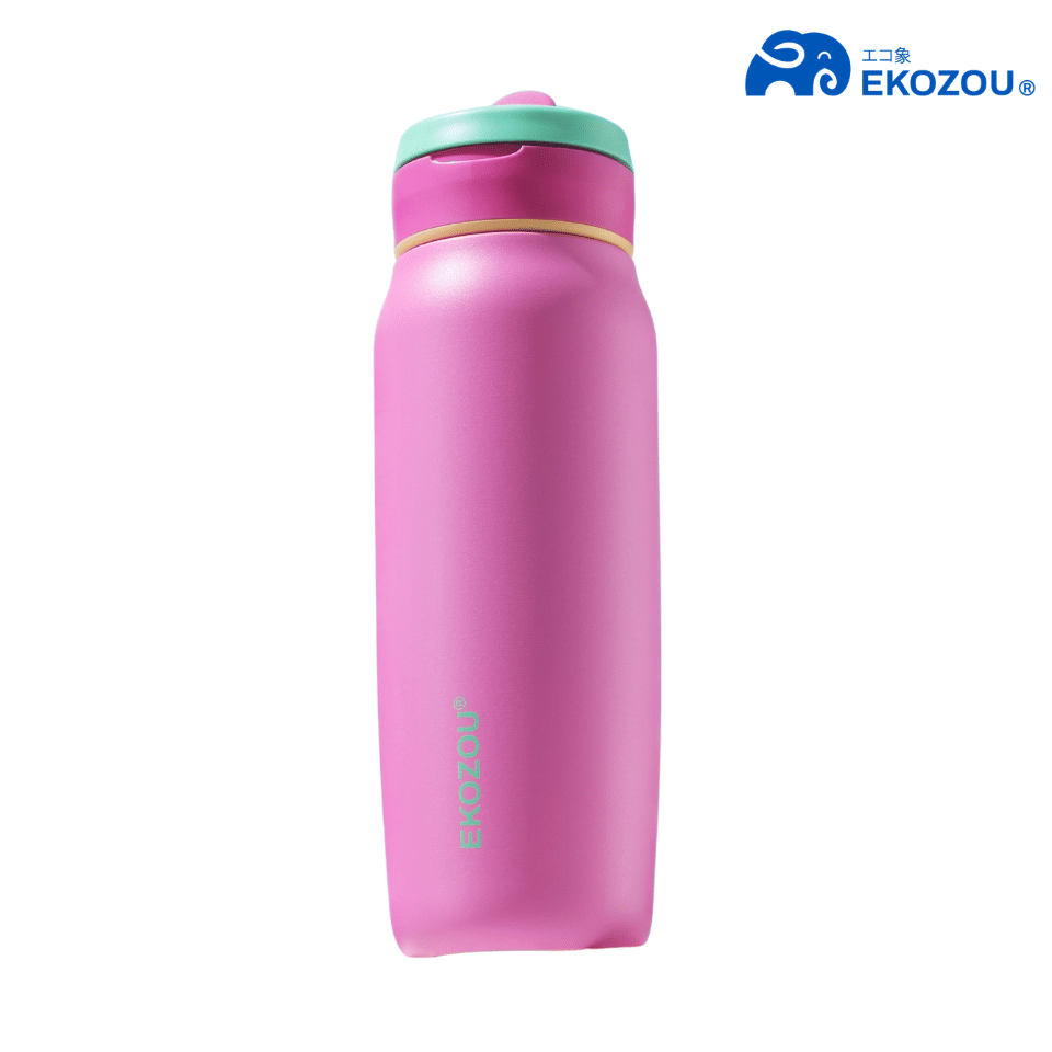 ขวดน้ำเก็บความเย็น เคลือบเซรามิก EKOZOU EKO RINGO ขนาด 660 มล. (BERRY MINT)_0