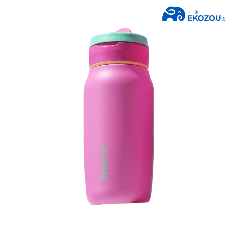 ขวดน้ำเก็บความเย็น เคลือบเซรามิก EKOZOU EKO RINGO ขนาด 500 มล. (BERRY MINT)_1