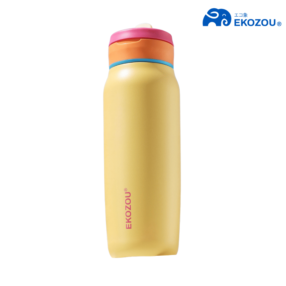 ขวดน้ำเก็บความเย็น เคลือบเซรามิก EKOZOU EKO RINGO ขนาด 660 มล. (MANGO JELLY)_1