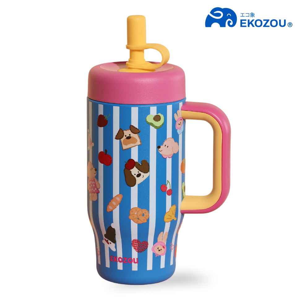 แก้วน้ำเก็บความเย็น เคลือบเซรามิก EKOZOU EKO JOOB SPECIAL ขนาด 550 มล. (PUPPY)_1