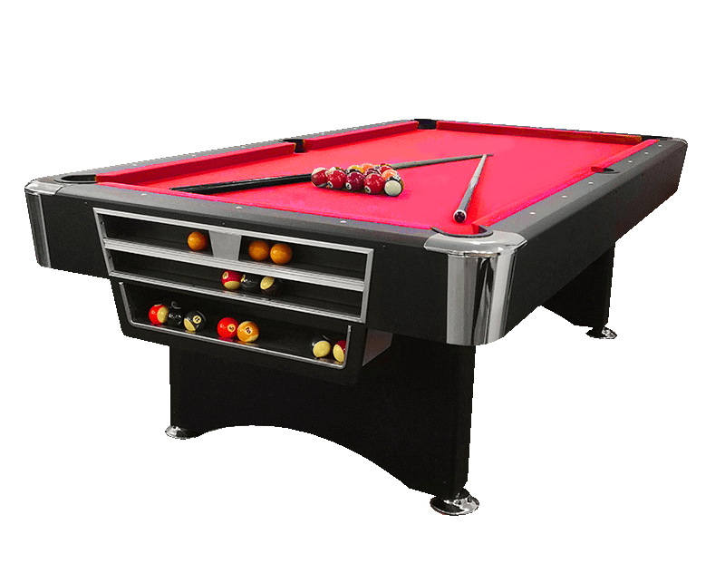 โต๊ะพูล POOL BILLIARD TABLE รุ่น V.2 ขนาด 8 ฟุต สักหลากแดง_0
