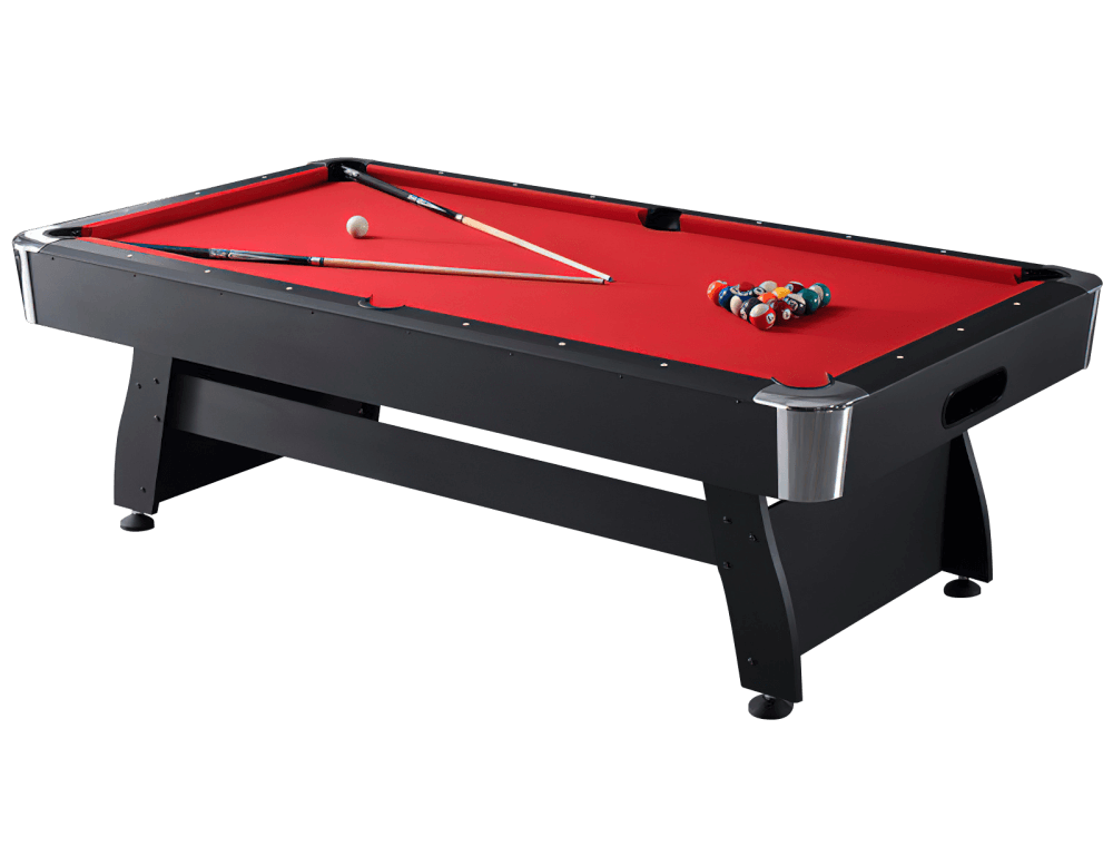 โต๊ะพูล POOL BILLIARD V.1 อุปกรณ์พร้อมเล่น ขนาด 7ฟุต โต๊ะสีดำสักหลากสีแดง_0