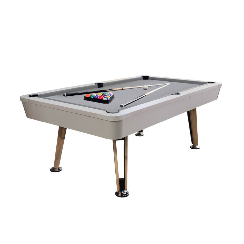 โต๊ะพูล POOL BILLIARD V.22 ขนาด 7 ฟุต สักหลากสีเทา_0