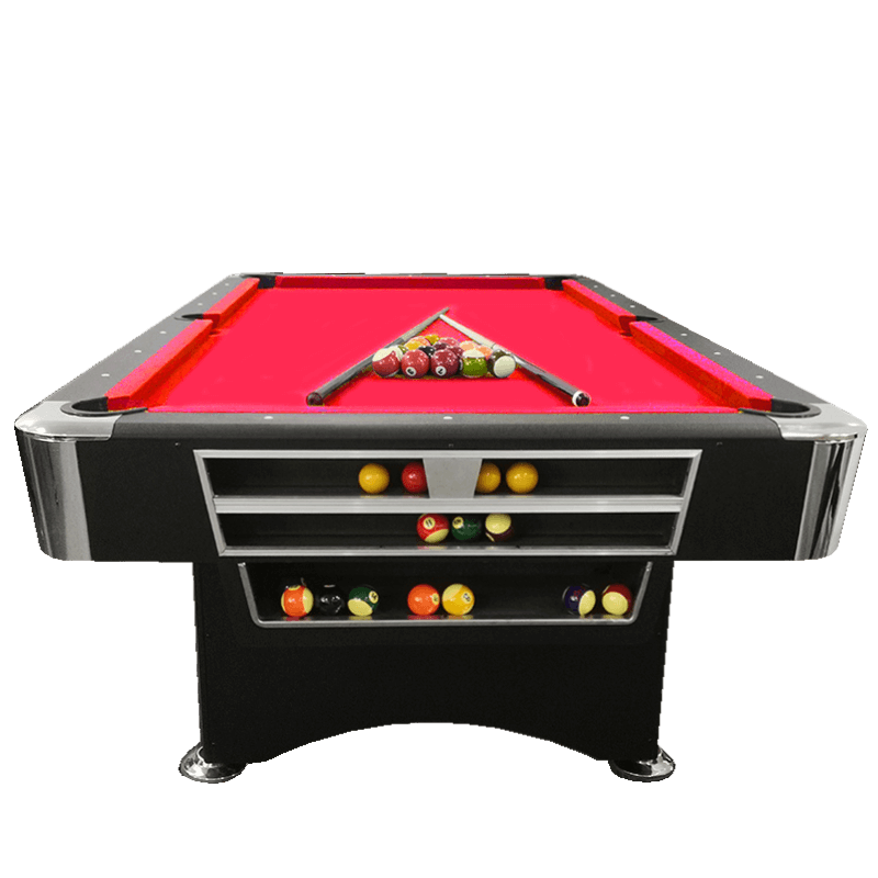 โต๊ะพูล POOL BILLIARD TABLE รุ่น V.2 ขนาด 8 ฟุต สักหลากแดง_1
