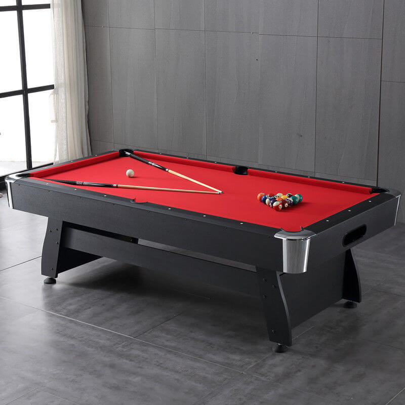 โต๊ะพูล POOL BILLIARD V.1 อุปกรณ์พร้อมเล่น ขนาด 7ฟุต โต๊ะสีดำสักหลากสีแดง_1