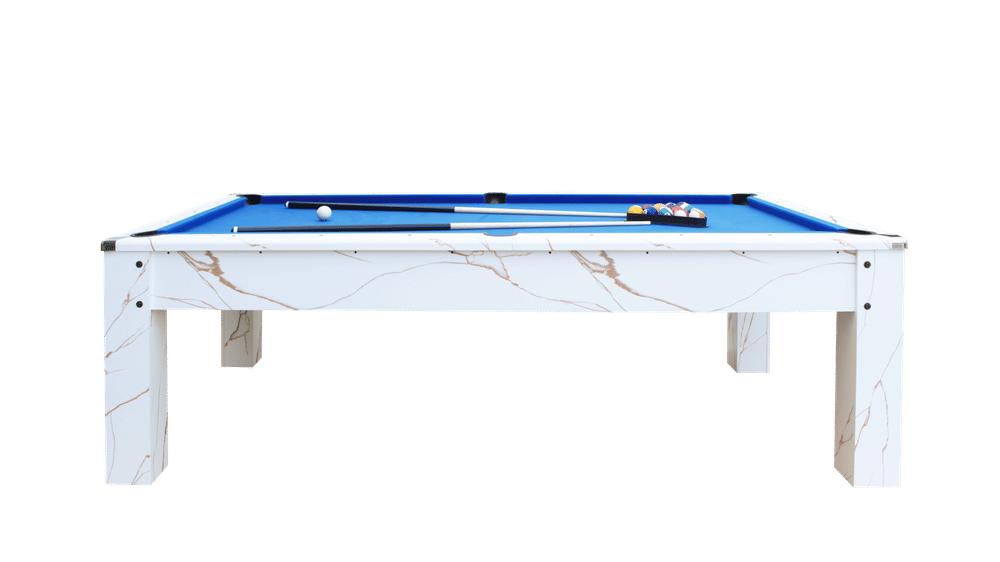 โต๊ะพูล 3IN1 POOL BILLIARD รุ่น V.18 ขนาด 8 ฟุต โต๊ะสีขาวลายหินอ่อน