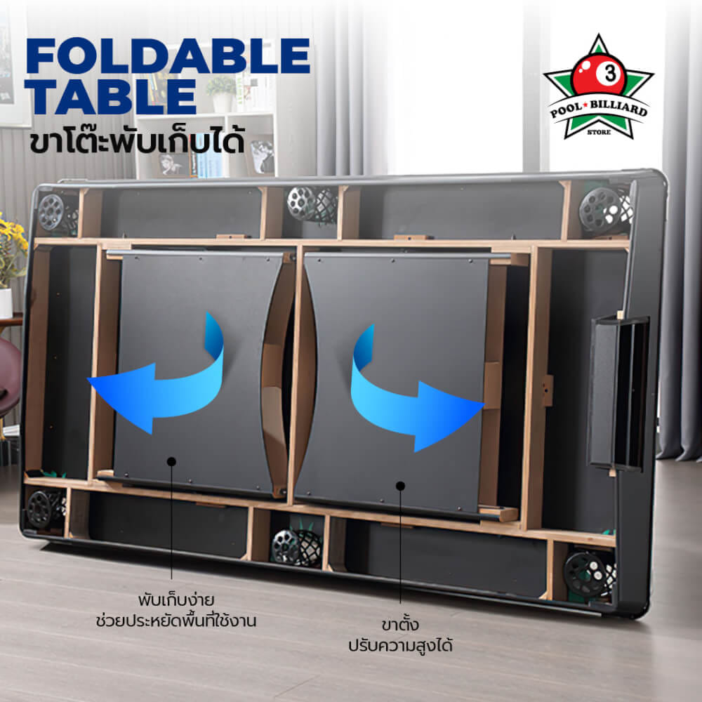 โต๊ะพูล POOL BILLIARD TABLE V.13 พับได้_3