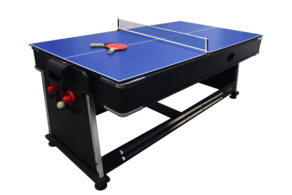 โต๊ะพูล 4IN1 POOL BILLIARD อุปกรณ์พร้อมเล่น ขนาด 7ฟุต สักหลาดแดง