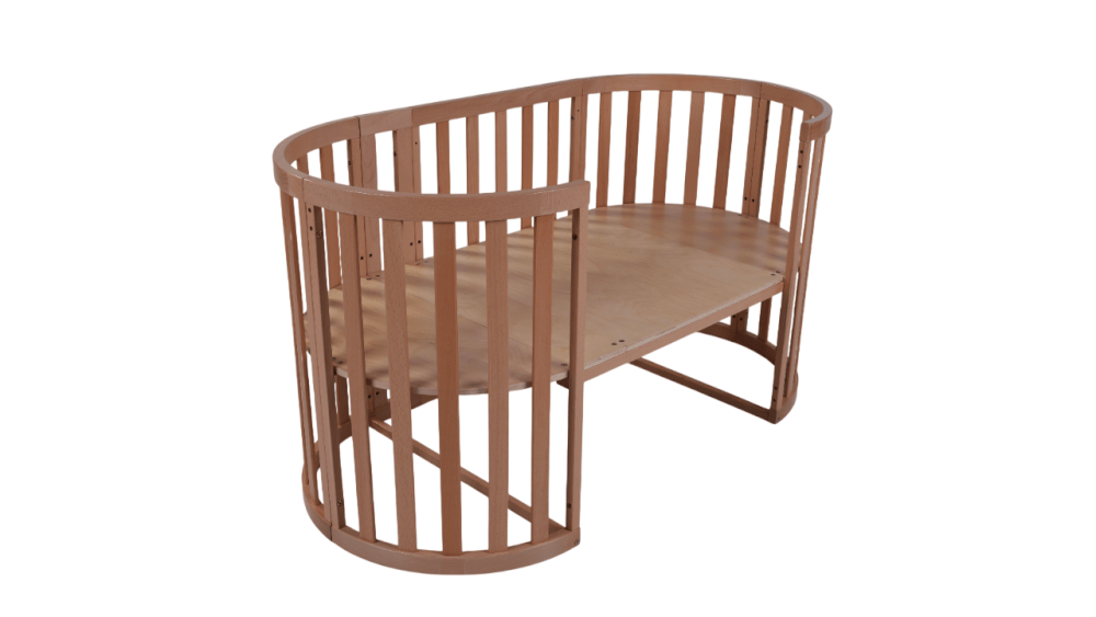 เตียงเด็ก MOMCO SOVA WOODEN COT พร้อมมุ้ง ปรับขนาดได้ 6 รูปแบบ สีไม้ธรรมชาติ