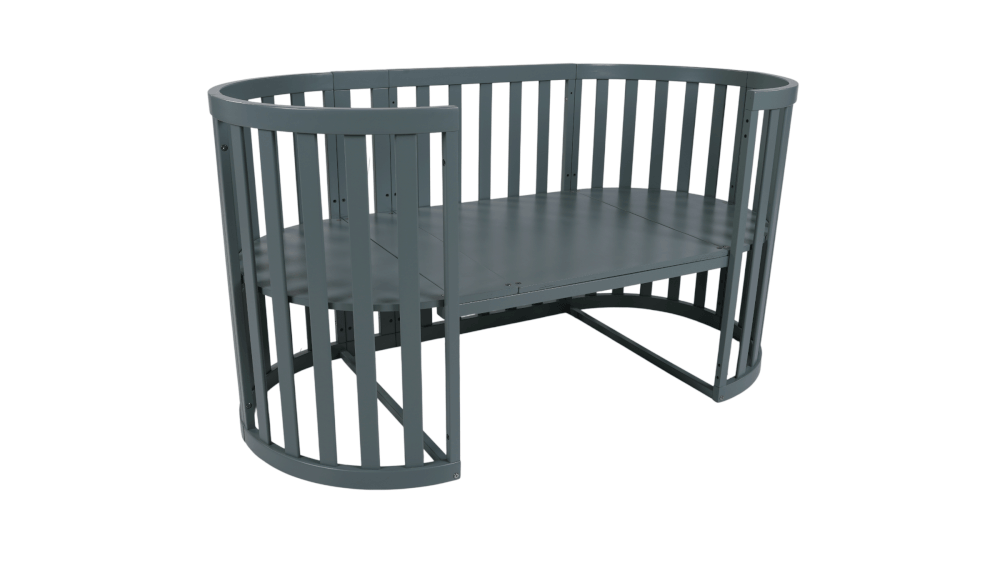 เตียงเด็ก MOMCO SOVA WOODEN COT พร้อมมุ้ง ปรับขนาดได้ 6 รูปแบบ สีเขียว